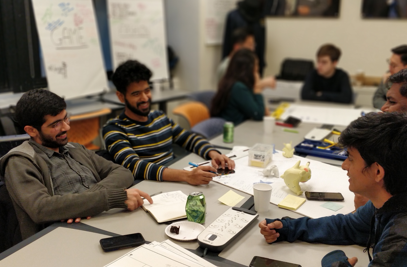 Students engaged in design during a hackathon
